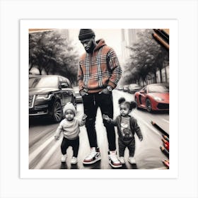 Family In The City Art Print