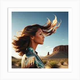 Woman In The Desert 1 Art Print