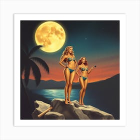 Two Women In Bikinis 1 Art Print