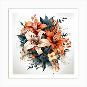 Floral Kaleidoscope Dynamic Color Explosion Art Print