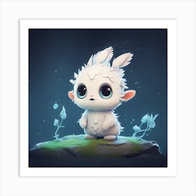 White Bunny 1 Art Print