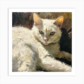 White Cat Art Print