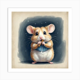 Hamster With A Pipe Art Print