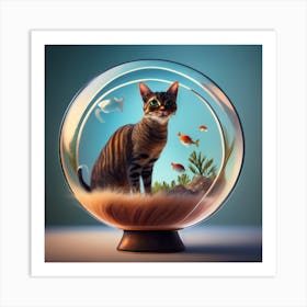 Cat In A Glass Ball 10 Art Print