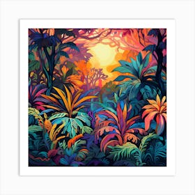 Tropical Jungle Background Art Print