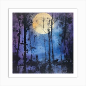 Moonlight In The Woods Art Print