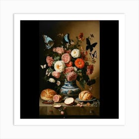 Still Life With Butterflies Art Print