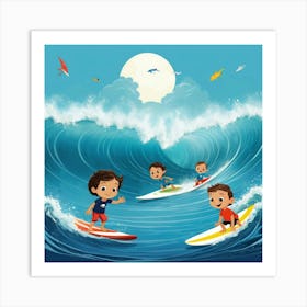 Default Surfs Up Nursery Kids Art 3 Art Print