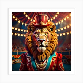 Lion King Ringmaster Big Top Circus Art Print