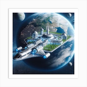 Spaceship In Space 36 Art Print