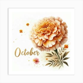 Marigold - October Birth Flower 1 Art Print