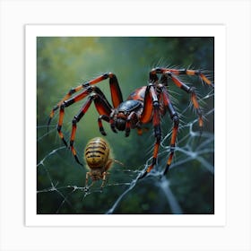 Black Widow Spider Oil On Canvas 3 Art Print