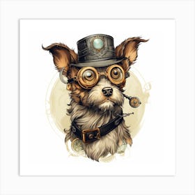 Steampunk Dog 4 Art Print