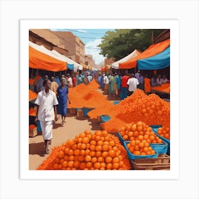 Oranges At The Market Art Print