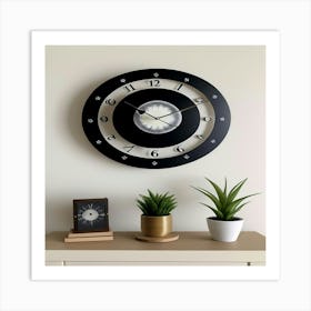 Boho Moon Phases Clock Art Print