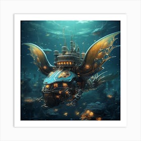 Ship In The Sea Art Print