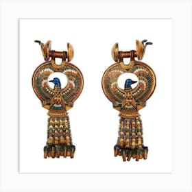 Egyptian Pharaoh Earrings Art Print