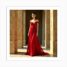 Red Evening Gown 4 Art Print