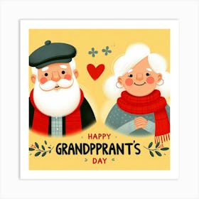 Happy Grandparents Day 4 Art Print