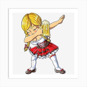 Womens Dabbing German Girl Oktoberfest Women Dirndl Beer Germany Art Print