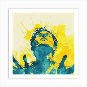 Man With His Hands Up Art Print