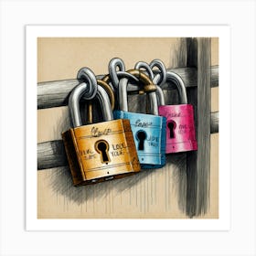 Padlocks Art Print