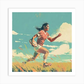 Rugby Player In Field Art Print