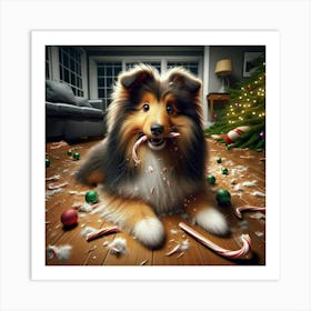 Sheltie Christmas Art Print