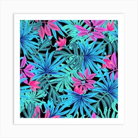 Tropical Leaves Seamless Pattern Leaves Tropical Plant Art Print