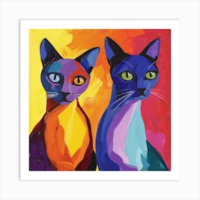 Kisha2849 Burmese Cats Colorful Picasso Style No Negative Space D1e10b76 61ed 48d7 A622 7241834432e8 Art Print