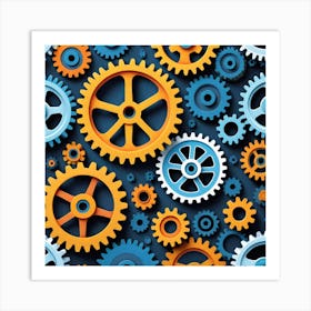 Cogwheels Background Art Print