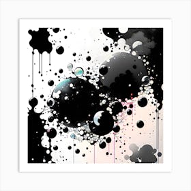 Abstract Black And White Painting 2 Art Print