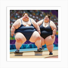 Two Women In Swimsuits Art Print