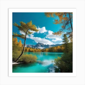 Blue Lake In The Mountains 7 Art Print