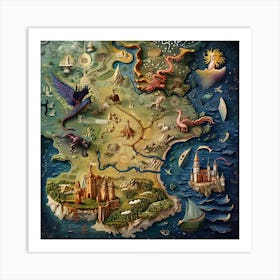 Fantasy Map 1 Art Print