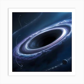 A Swirling Majestic Black Hole Dominates The Center Of The Universe In Space 3 Art Print