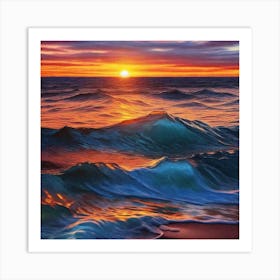 Sunset Over The Ocean 22 Art Print