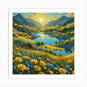 Sunset In The Mountains 10 Art Print