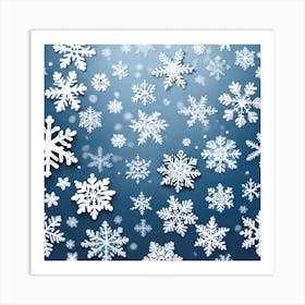 Realistic Snow Flakes Flat Surface Pattern For Background Use Ultra Hd Realistic Vivid Colors Hi (2) Art Print