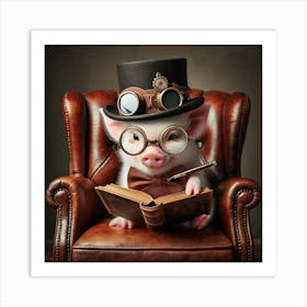 Steampunk Pig Art Print