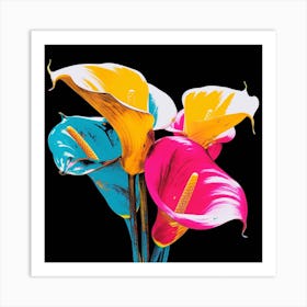 Andy Warhol Style Pop Art Flowers Calla Lily 1 Square Art Print