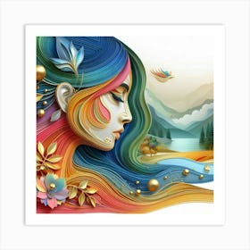 A lady's face 1 Art Print