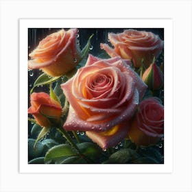 Roses In The Rain 2 Art Print