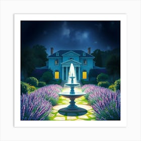 Garden At Night 2 Art Print