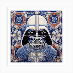 Darth Vader Delft Tile Illustration 1 Art Print