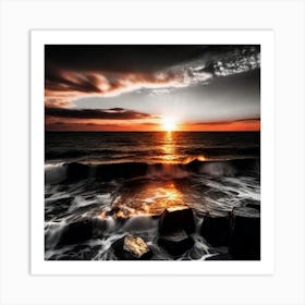 Sunset At The Beach 495 Art Print