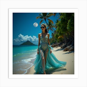 Mermaid On The Beach 2 Art Print