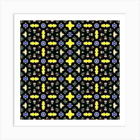 Pattern Black Background Texture 1 Art Print