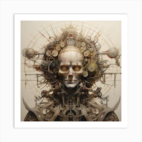 Skull And Gears Art Print