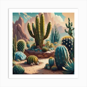 Cactus Garden Delight Art Print